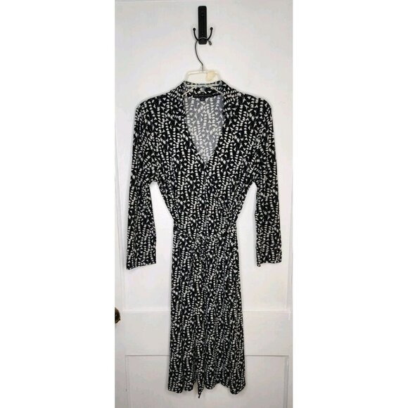 Brooks Brothers Wrap Dress Size Small Birds On A Wire Knee Length Tie - Picture 1 of 6